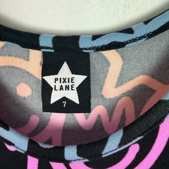 Pixie Lane Ombre Happy Face Star Dress Long Sleeves Black Girl's Size 7 EUC - Picture 5 of 9